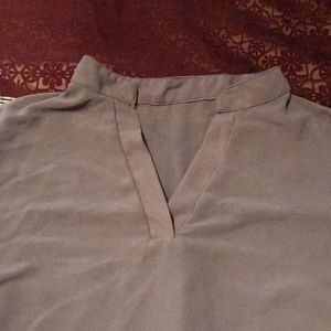 Chiffon light tan blouse than can be short sleeves